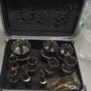 Hole Saw Kit  17-Piece Carbide Hole Cutter Set with 10 Saws (1/2" to 2"), 5 Extra Pilot Bits & 2 Hex Wrenches  Hole Saw Set for Metal, Stainless Steel, Iron  Aluminum Case