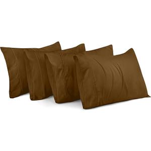 Utopia Bedding Queen Pillowcases - 4 Pack - Envelope Closure - Soft Brushed Microfiber Fabric - Shrinkage and Fade Resistant Pillow Covers Queen Size 20 X 30 Inches (Queen, Mocha)