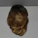 Light Brown Layered Wig with Curtain Bangs for Women Highlight Brown Mixed Blonde Wavy Wig Natural Looking Synthetic Heat Resistant Wigs for Daily Party Use