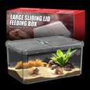 No Assembly Breathable and Secure Reptile Tank with high Transparency - Ideal Container House for Hermit Crab, Tarantula Enclosure, Turtle Tank or Jumping Spider Habitat (L)