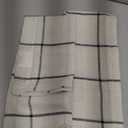 DriftAway Kitchen Curtains Striped Tier Linen Short Curtains Windowpane Plaid Cafe 24 Inch Length for Living Room Bathroom Chris Farmhouse Rustic Rod Pocket 2 Panels Black