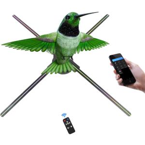 Holographic Fan Projector Screwless Led Lights HD with App and WiFi, Remote Control for Bar, Shop, Halloween, Christmas, (22 "(WiFi+remote control+Bluetooth))with 1500 Video Library