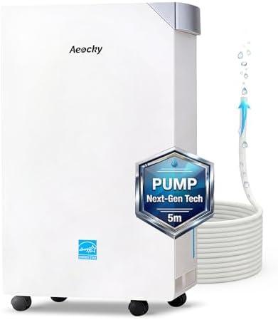 AEOCKY Dehumidifier with Pump Up to 16.5ft Energy Star Most Efficient 2025 | 80Pint/D,4500Sq.Ft,Commercial Dehumidifier with Drain Hose for Basement,Home,Crawl Space,Whole House,Large Room,Industrial
