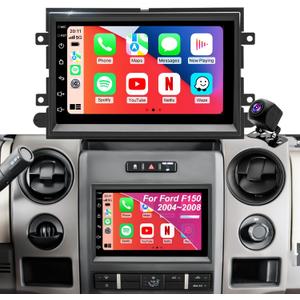 5GWiFi Car Radio for Ford F150 2004-2008, F250/F350 2006-2016, E150/E250/E350 2009-2014, Fusion 2006-2009, 7 Inch Touchscreen Stereo with Carplay Android Auto, Bluetooth, GPS, Backup Camera, SWC, FM