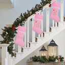 19 Inch Pink Velvet Stockings, Personalized Christmas Stocking, Embroidery Initial with White Pom Pom Trim, Holiday Fireplace Mantel & Xmas Party Decor, Letter H