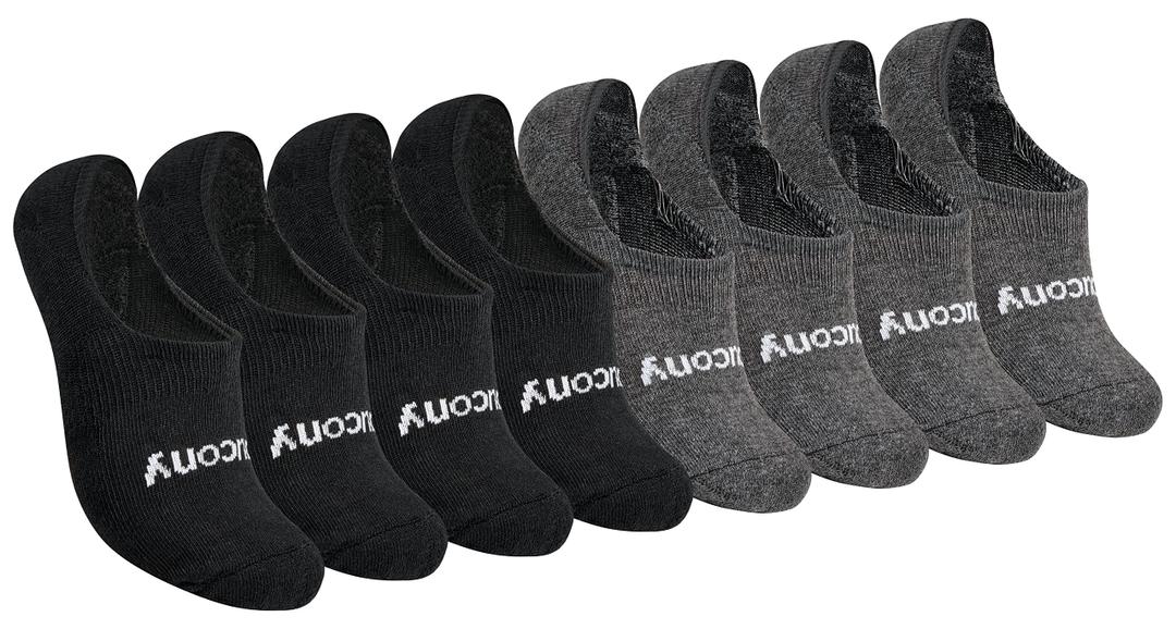 Saucony Women's No Show Cushioned Invisible Liner Socks (8, 16 Pairs) M