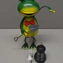 Solar Garden Lights Frog Statue with Solar Lantern Lights,13.78in Tall Frog Decor Fairy Accessories,Birthday Gifts for Women Mom Grandma,Big Metal Decorative Stakes for Home decor,Patio,Porch,Yard Art