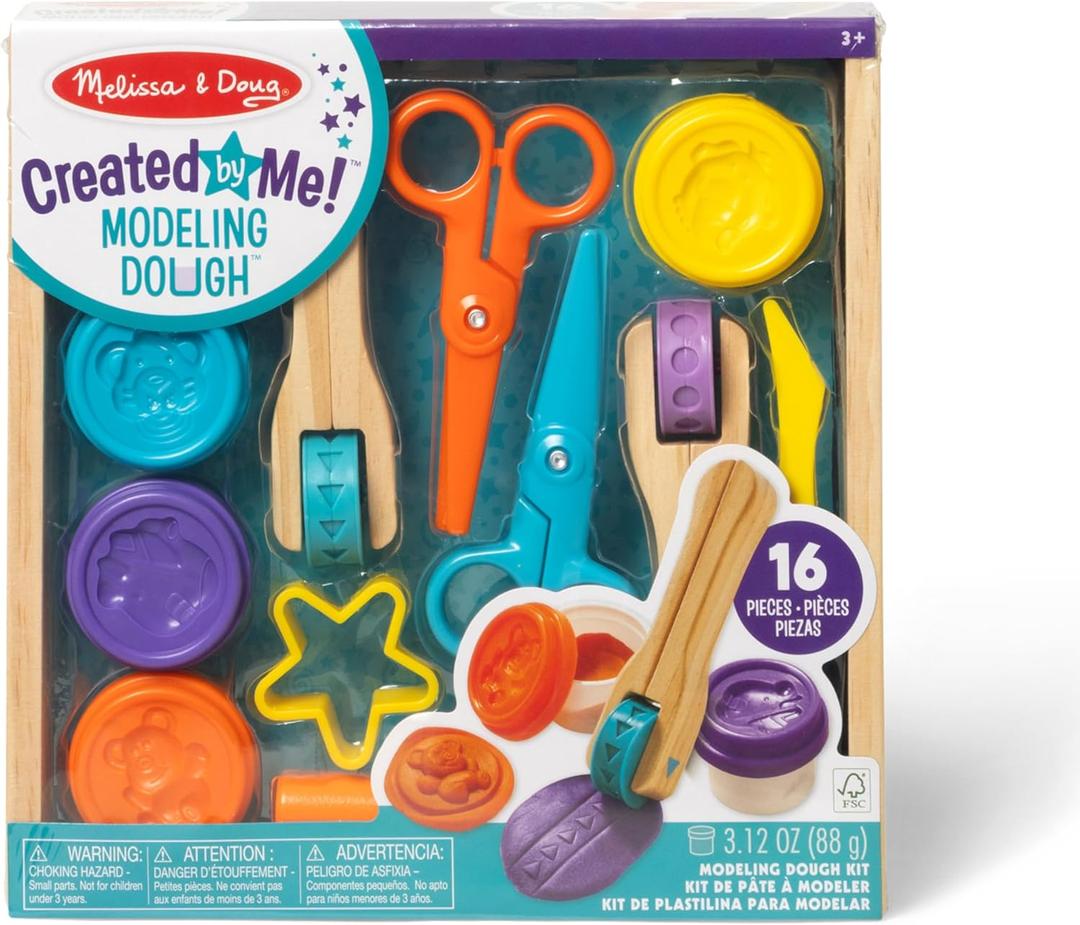 Melissa & Doug Created by Me! Cut, Sculpt, and Roll Modeling Dough Kit with 8 Tools and 4 Colors of Modeling Dough
4 Vibrant Dough Colors, Sparks Creative Expression, Encourages Color Recognition, Hands-On Gift For Kids Ages 3+