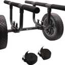 Heavy Duty Kayak Cart, Width Adjustable Canoe Cart with 12inch Flat free Beach Wheels Boat Dolly Cart Transport Carrier (Gray)