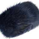 RANOME Faux Fur Headband for Women Elastic Fuzzy Thick Earmuffs Winter Headwrap Ear Muffs Furry Ear Warmers Cold Weather (Navy Blue)