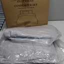 JOLLYVOGUE Queen Comforter Set, Ultra-Soft Bed in a Bag Queen Size 7 Pieces, Oeko-TEX Certified Bedding Set with Down Alternative Comforter, Sheets, Pillowcases & Shams, Grey