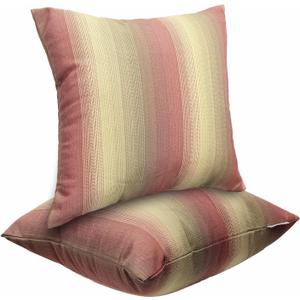 JMGBird Outdoor Pillows Set of 2 with Inserts - 18x18 Weather-Resistant Throw Pillows for Patio Furniture, Dark Red Striped Decorative Cushions
