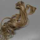 Golden Blonde Balayage Highlights Clip in Hair Extensions - Real Human Hair, 7pcs 70G, 22 Inch Double Wefts