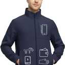 Rouen Mens Golf Raincoat Jacket Zipper Pockets Lightweight Softshell Hooded Water-resistant Spring Fall Outdoor Windbreaker (M)