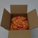 Fule Artificial Velvet Rose Flower Centerpiece Arrangement in vase for Home Wedding Decoration (Orange)