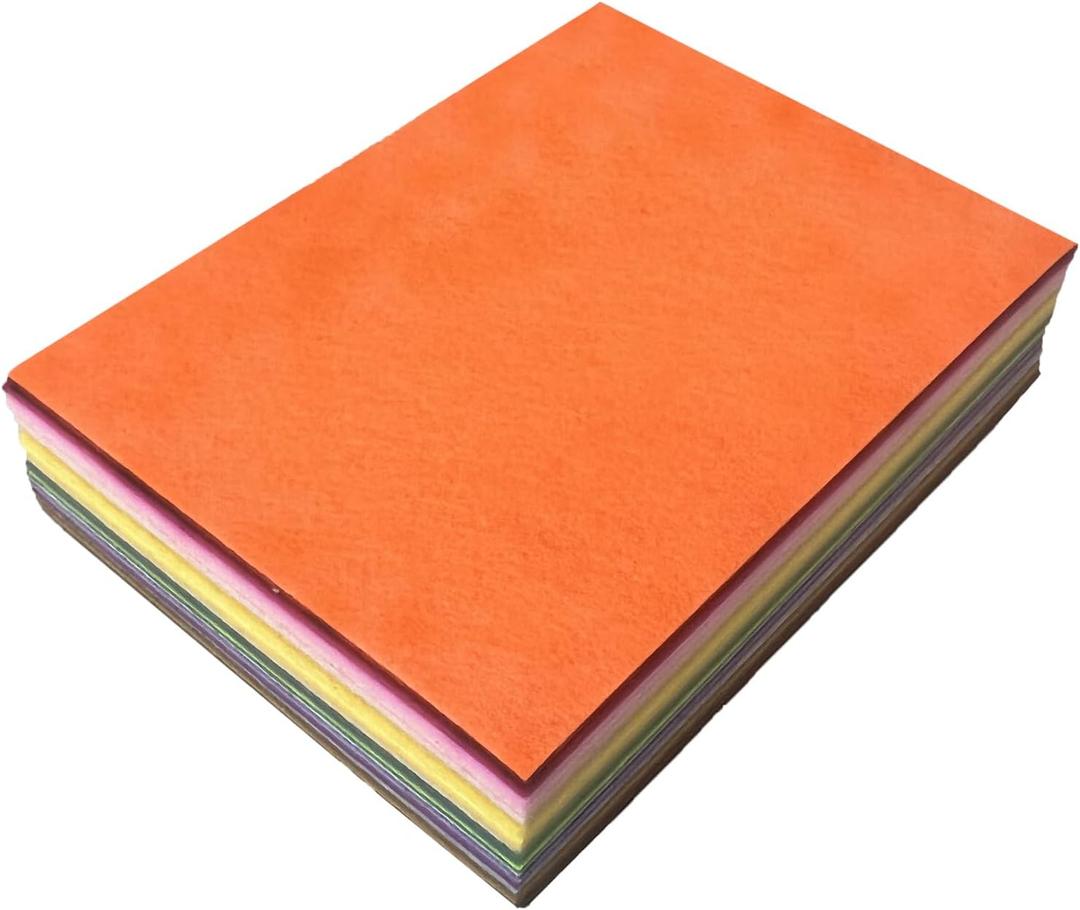Felt Fabric Sheet 6"x8" (15 * 20cm) DIY Hand Sewn Patches on Fabrics, Various Colored Polyester Felt Fabrics for Art and Crafts, Party Decorations, 1mm Thick
