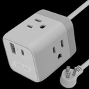 ZGEAR Power Strip with USB, FDTEK Flat Plug Extension Cord with 4 Outlets and 3 USB(1 USB C), 5 FT Power Cord Desktop Charging Station, Overload Protection, Compact Portable for Travel Home Office