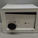 Safe for Home, 1.0 Cubic Feet Small Safe with Removable Shelf, Alarm System, Digital Electronic Security Money Box for Cash, Document, Home, Office, Hotel Use, White, 9.84"D x 13.78"W x 9.84"H