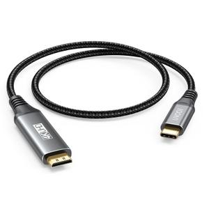 Short USB C to Mini HDMI Cable 2FT(NOT HDMI), 4K@60Hz High Speed Type-C to Mini HDMI 2.0 Cord for Portable Monitor Compatible with MacBook, Laptop, Steam Deck, ROG Ally, iPhone 16/15, Galaxy S25