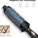Aima Beauty Hair Curling Iron Brush, 1.5"/40mm Hot Round Brush, Create Smooth & Shiny Loose Curls, Dual Voltage, Dual PTC Fast Heating, 60Mins Auto Shut Off, Black