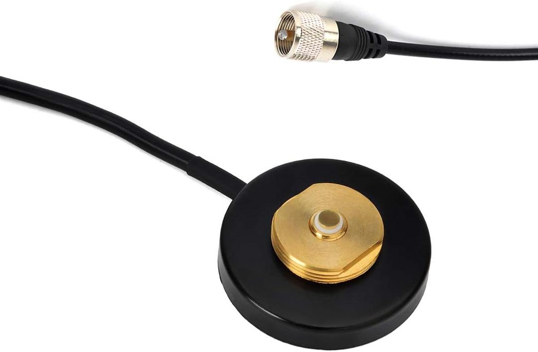 UAYESOK Mini NMO Mount Magnetic Base W/5M Low Loss Coax Cable for NMO Mobile Antennas (2.15 inch)