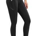 Baleaf Women's Cylcing Tights Fleece Lined Leggings Pockets Water Resistant Thermal Warm High Waisted Running Pants (Medium, Black)