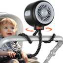 Koonie Oscillating Stroller Fan, Flexible Tripod, Clip-on for Car Seats, USB Rechargeable Battery Operated, 3 Speeds, Quiet Operation - Portable Baby Travel Gear for Camping, Tent, Crib, Bike