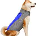 Vizpet Dog Raincoat Waterproof Coats,Dog Jacket High Visibility Warm Vest Dog Clothes for Small Medium Large Dogs(Blue-L)