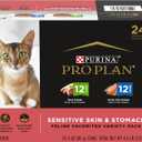 Purina Pro Plan Sensitive Skin and Stomach Wet Cat Food Variety Pack, Duck and Artic Char Entrees - (Pack of 24) 3 oz. Cans (EXP 02/29/28)