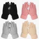 Clothclose 4 Pairs Kids Winter Gloves for Boys Girls, Warm Winter Glove for Kids, Knit Toddler Kid Gloves, Soft Kid Mittens
