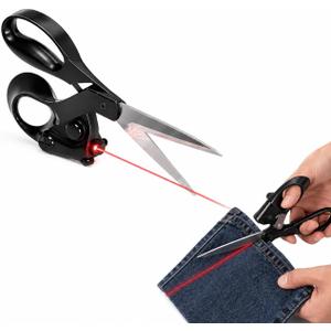 Professional Laser Guided Scissors for Fabric Cutting, Upgraded Ergonomic Handle, Sewing Scissors Cuts Straight Fast with Precision Laser Guide for Quilting, Crafting, Paper, Gift Wrapping