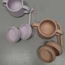 Moonkie Silicone Baby Sippy Cups | 3 Stages Training Cup Straw Cup for Infants Toddlers and Kid | 4 oz 2Pack (Blush + Mauve)