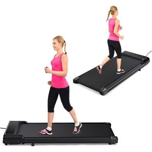 Walking Pad Under Desk Treadmill 2 in 1, 2.5HP Portable Treadmill for Office & Home, Ultra Quiet & Installation-Free with 0.6-3.8mph, Remote Control, LED Display, 300 Lb Capacity