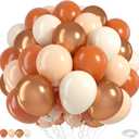 Fall Balloons 55pcs Burnt Orange Gold Balloons 12 Inch, Terracotta Dusty Orange Metallic Copper Sand White Beige Balloon for Thanksgiving Friendsgiving Fall Baby Shower Autumn Party Birthday Decor