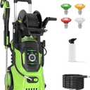 2025 Electric Pressure Washer 4200 PSI 3.2 GPM Power Washer Touch Screen Adjustable Pressure 4 Different Pressure Nozzle Tips Foam Cannon Include Surface Cleaner, Green