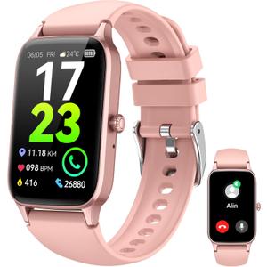 Smart Watch for Women(Answer/Make Call), 2025 HD Fitness Activity Tracker 1.57 Smartwatch with Heart Rate/Sleep Monitor/Pedometer/Calories/110+ Sports, IP68 Waterproof Fitness Watch for Android iOS, Pink