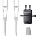 Aluminum Crutches for Adults & Seniors, Adjustable Crutches for Walking, Comfortable Lightweight Crutch with Underarm Pad & Crutch Bag & Hand Grip, 300 LB Weight Capacity, Fitting 5'8"-6'6", 1 Pair