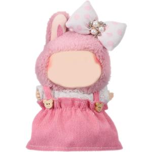 Clothes for 17cm Doll, 2 PCS Cute Chic Style Hair Clip & Dress Set, Dress up Outfit Exquisite Accessories for Dolls (Pink Skirt)