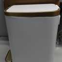 CEROELDA Small Bathroom Garbage Can with Lid Soft Close-5L/1.3 Gal Stainless Steel Garbage Can-Step Pedal Wastebasket Slim Garbage Bin for Office, Bedroom, Toilet, Live Room-White