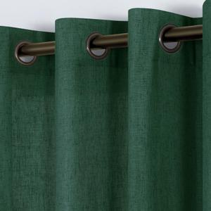 KOUFALL Hunter Forest Green Curtains for Bedroom,Sheer Linen Curtains for Living Room 63 Inch Length,Dark Pine (36"W x 63"L (Pack of 2))
