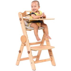 Toddler High Chair Wooden, Baby Highchair with Adjustable Tray and Foot Rest, Folding Wood High Chair for Dining, 6 Months up to 300 Lb (Natural)
