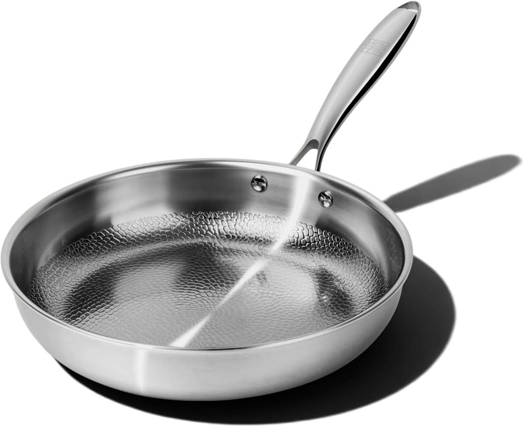 siraat Titanium Frying Pan, Hammered 3-Ply Induction Cookware, 11"