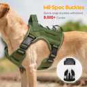 Heavy-Duty Tactical Dog Harness for Large Dogs, No Pull Adjustable Reflective Pet Vest with Molle System, K9 Military-Grade Control for Service Training, Outdoor & 10+ Breeds, Green, Medium (M: Neck: 17-22'', Chest: 23-28'')