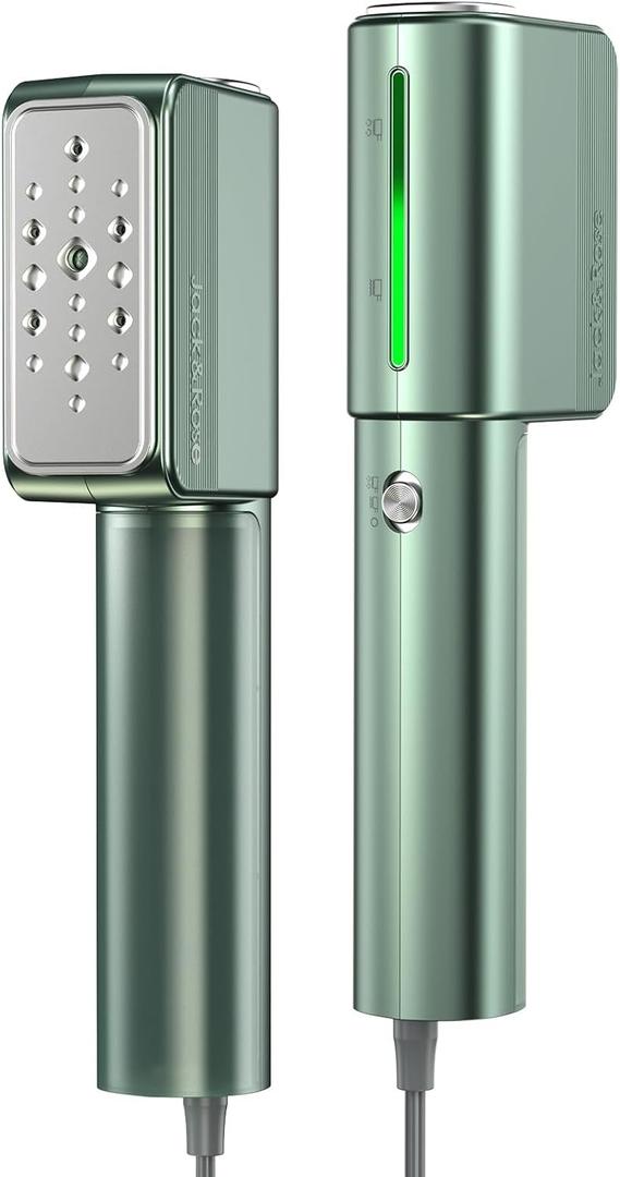 Jack  Rose Travel Steamer For Clothes,110-230V,0.9Ib Light,9 * 2.6in Small Mini Travel Size,Steamer Iron 2 in 1,15s Heat-Up,Ceramic Heat Panel,For Global  Europe Traveling