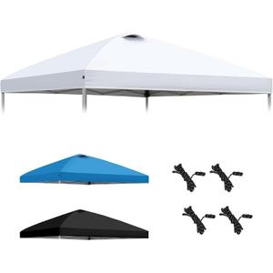 HYPER VENTURE 10x10ft Replacement Canopy Top with Air Vent, Waterproof & UV Protection for Straight Leg Frame, Outdoor Pop Up Canopy Tent Cover for Patio Garden Camping (White)