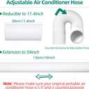 Portable Air Conditioner Window Kit: Adjustable Universal AC Seal Window Vent Kit with 5.9 Inch Diameter 59 Inch Length Exhaust Hose for Sliding Vertical/Horizontal Windows