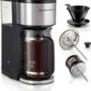 Hamilton Beach Home Barista 7-in-1 Small Coffee Maker with Seven Ways to Brew, 6 Cup Carafe, Drip, Single Serve, French Press, Pour Over, Cold Brew, Easy-Fill Reservoir, Black (46251)