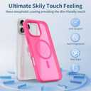 4 x Magnetic for iPhone 16 Pro Max Case, [Compatible with Magsafe] [Translucent Matte] Slim Shockproof Women Men Girls Protective Phone Case for iPhone 16 Pro Max 6.9 inch, Hot Pink