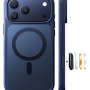 TORRAS Stronger Magnetic & Shockproof for iPhone 17 Pro Max Case, Fit for MagSafe, MilGrade Drop Protection, Camera Control, DIY Button, Slim for iPhone 17 Pro Max Phone Case Translucent Deep Blue