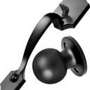 Front Door Handleset, Entry Door Handle Set with Cove Knob for Right and Left Handed Sided Doors, Interior and Exterior Entrance Passage Lock, Lower Half Grip, Matte Black